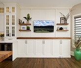Hutch with solid walnut shelves and countertop
